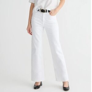 J Crew Slim Wide Leg Jeans Winter White Wash Raw Hem Jeans Minimalist Preppy 29